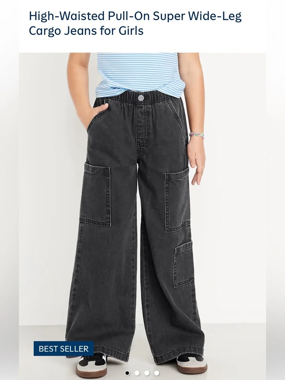 High-Waisted Super Wide-Leg Cargo Jeans - worn a few times
